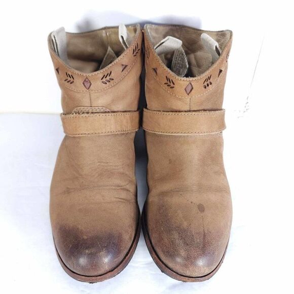 UGG Women's Austin US 6,5 Brown Leather Sheepskin Insole Western Ankle Boots - Picture 2 of 12